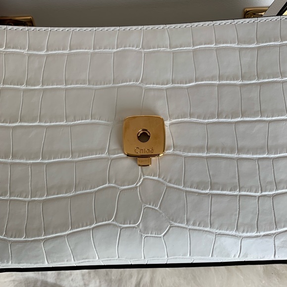 ✨ Chloe ✨ C Croc-Embossed Leather Shoulder Bag - Picture 4 of 8